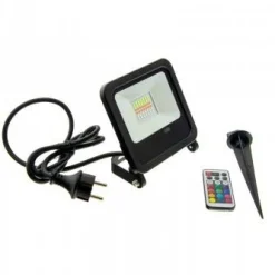 Foco proyector LED RGB 50W con mando IP65