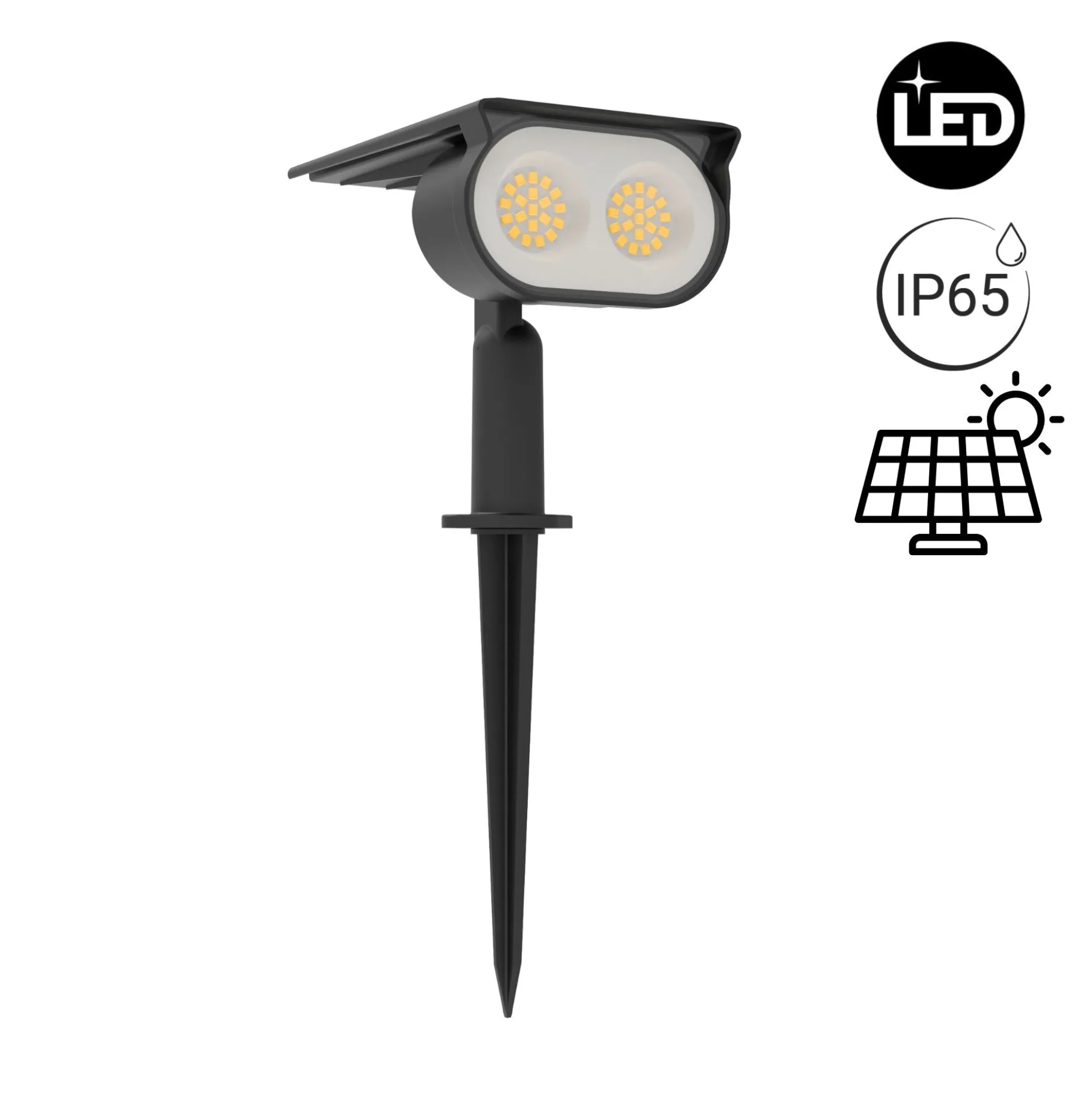 Foco solar exterior LED con pincho - 1.8W - IP65