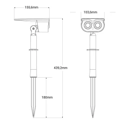 Foco solar exterior LED con pincho - 1.8W - IP65