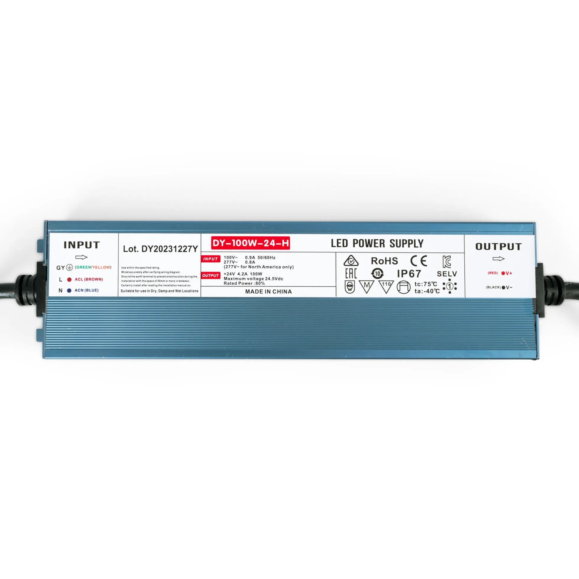 Fuente de alimentación estanca slim 100W 24V - 4.2A - IP67