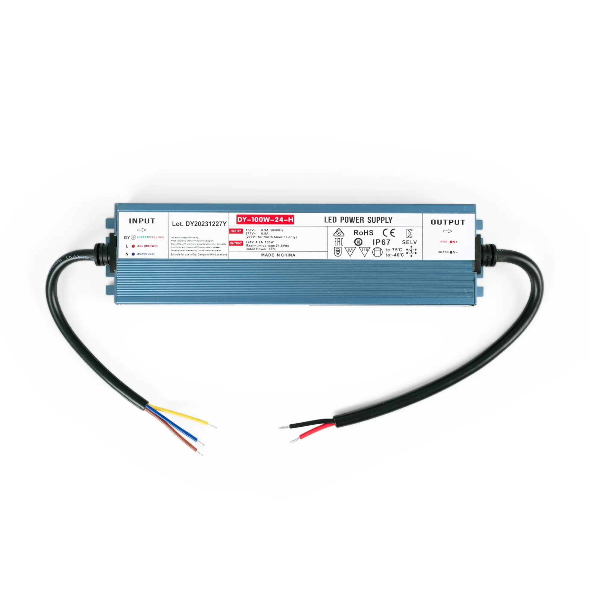 Fuente de alimentación estanca slim 100W 24V - 4.2A - IP67