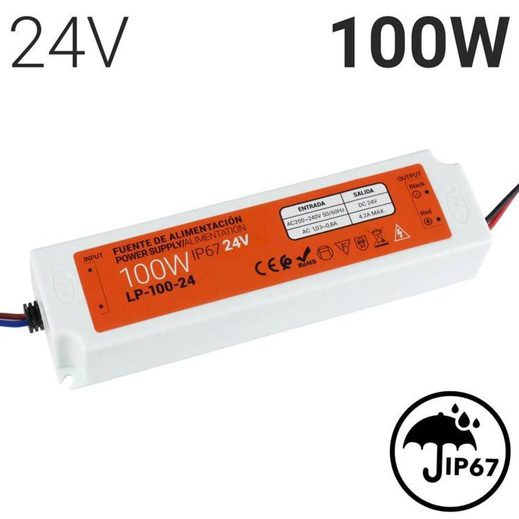 Fuente de alimentación estanca compacta 24V 100W IP67