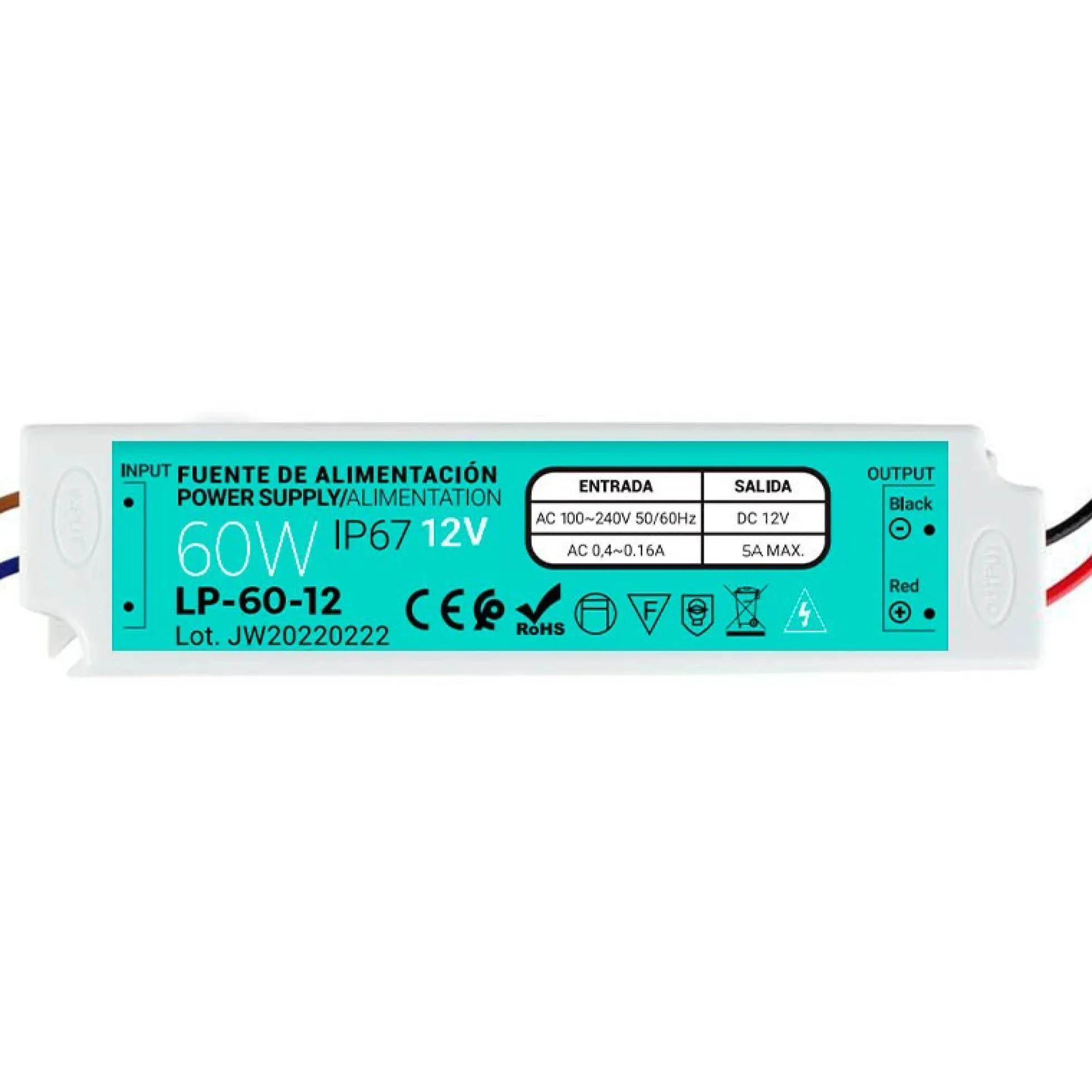 Fuente de alimentación Estanca IP67 12V 60W