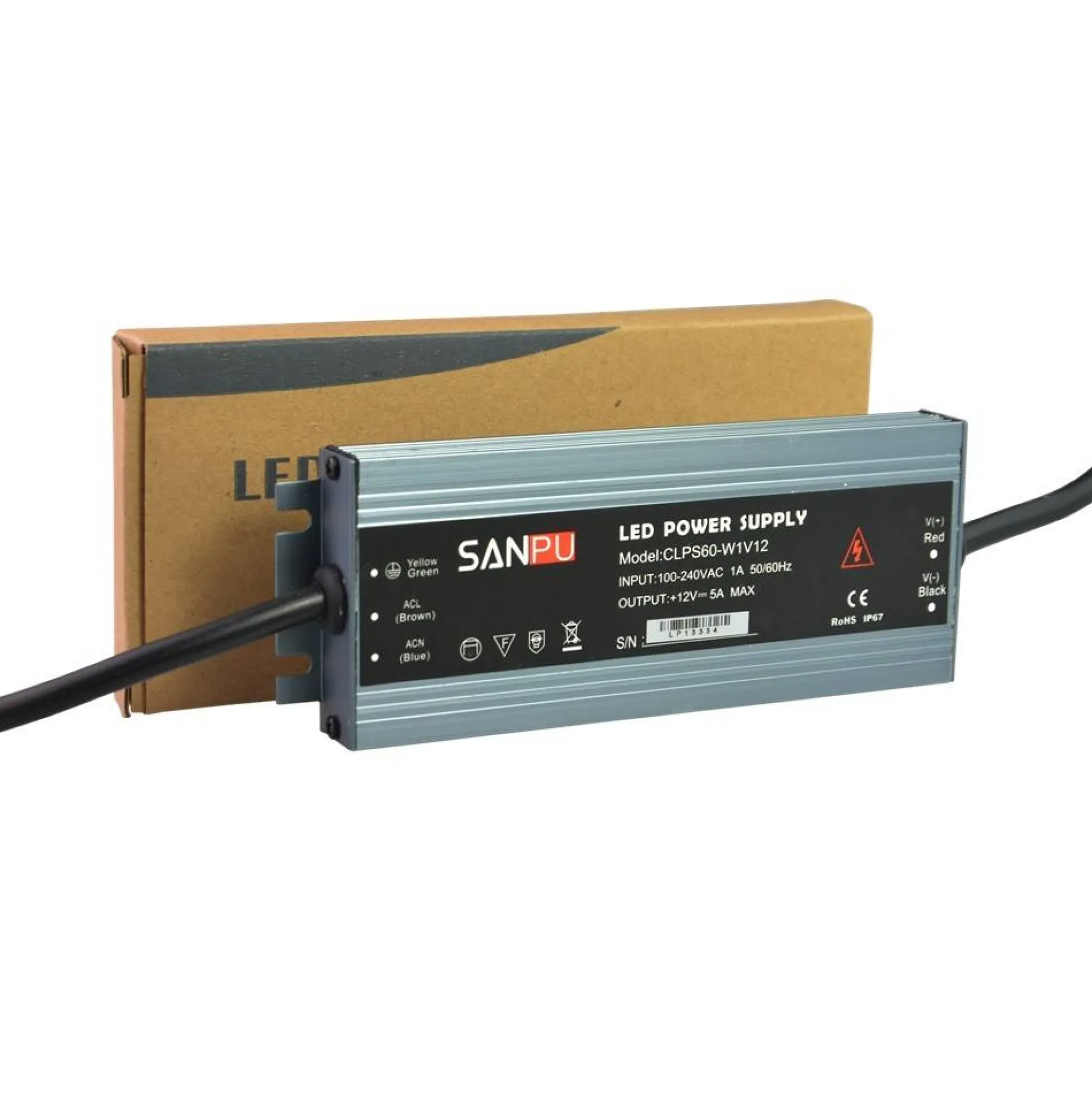 Fuente de alimentación estanca compacta 12V 60W IP67