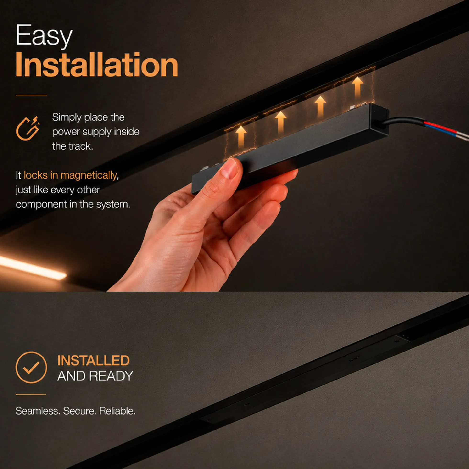 Fuente de alimentación para carril magnético - 26mm - 100W - 48V