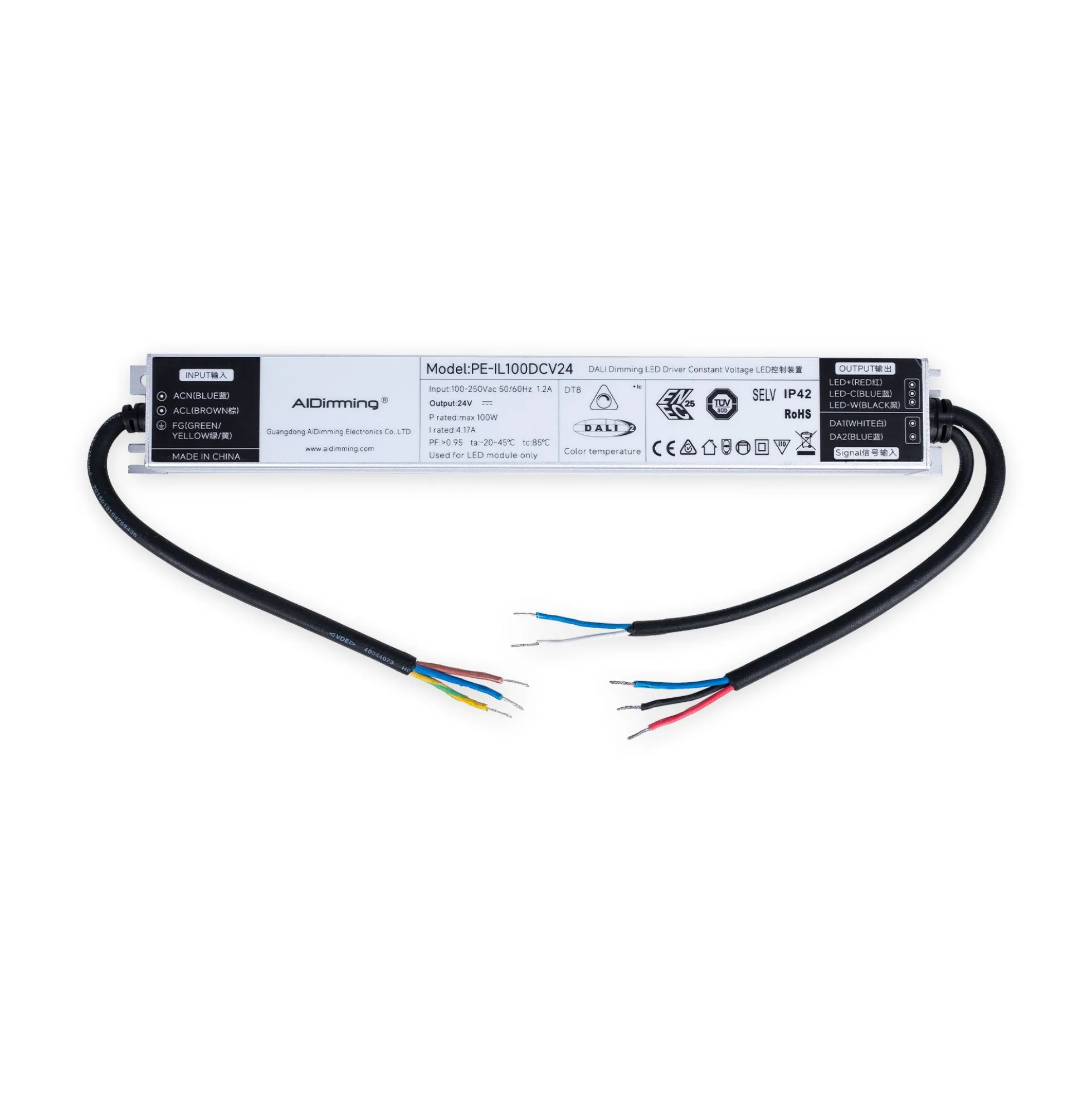 Fuente de alimentación regulable DALI DT8 - 24V DC - 4.17A - 100W