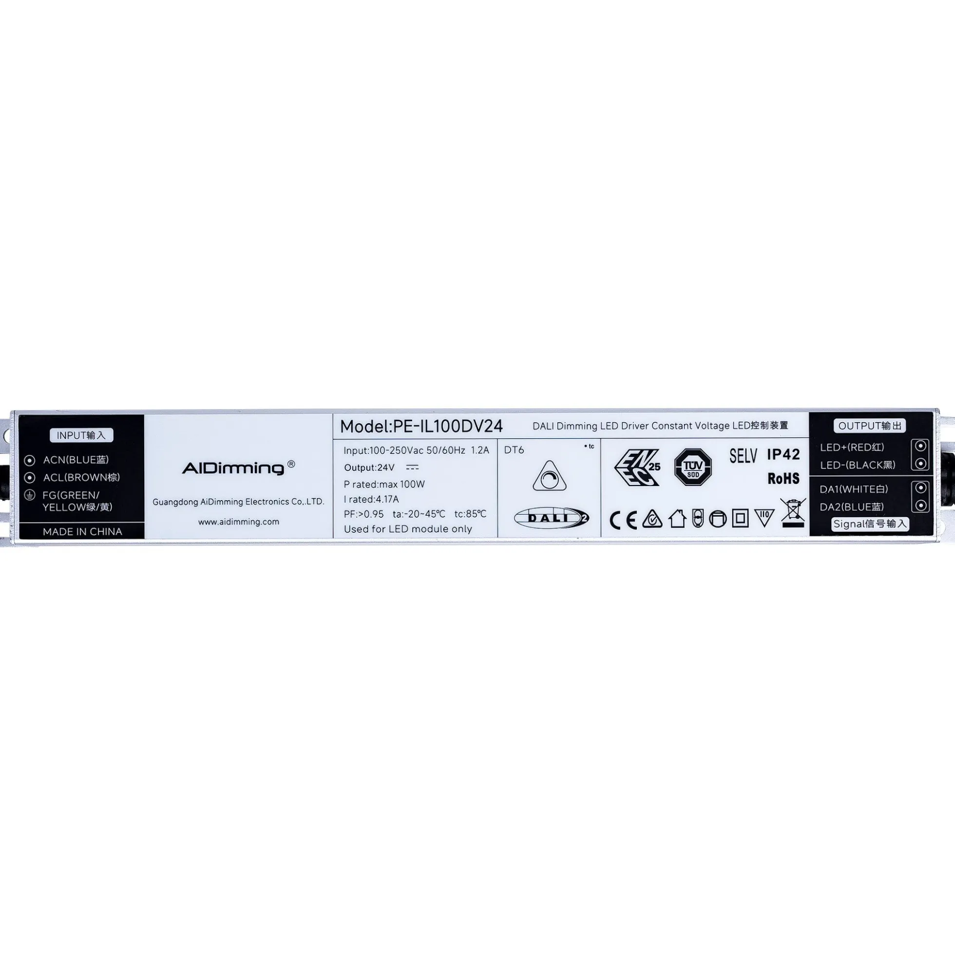 Fuente de alimentación regulable DALI DT6 - 24V DC - 4.17A - 100W
