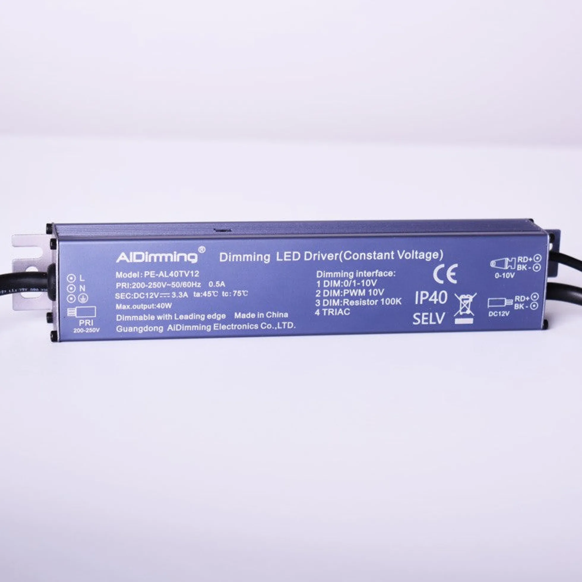 Fuente de alimentación regulable TRIAC DC 12V 3.3A 40W IP40