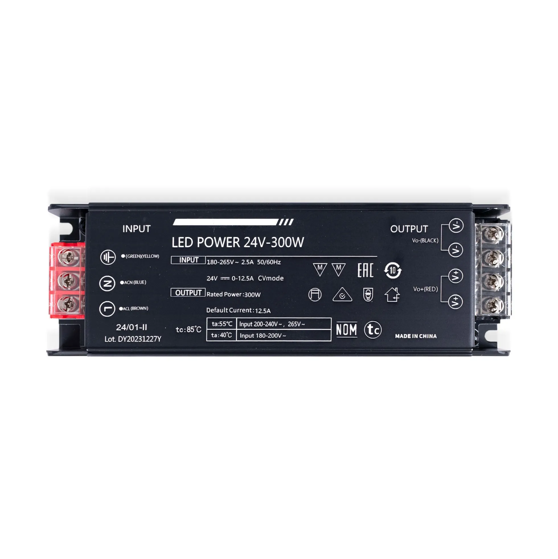 Fuente de alimentación Slim 300W 24V - 12.5A - Alta eficiencia - IP20