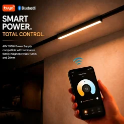 Fuente de alimentación "SMART TUYA" para carril magnético - 10mm/26mm - 100W - 48V