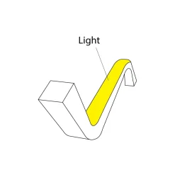 Funda de silicona flexible blanca - Tira LED a neón - 16x16 mm - 3 lados - Superficie