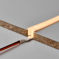 Funda de silicona flexible blanca - Tira LED a neón - 12x12 mm - Curvatura vertical - Empotrable