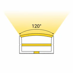 Funda de silicona flexible blanca - Tira LED a neón - 10x18 mm - Superficie
