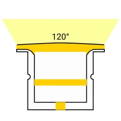 Funda de silicona flexible blanca - Tira LED a neón - 16x16 mm - Empotrable