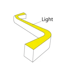 Funda de silicona flexible blanca - Tira LED a neón - 4x8 mm - Curvatura horizontal - Superficie