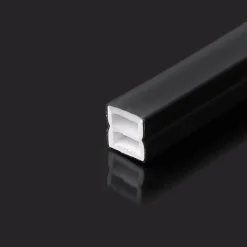 Funda de silicona flexible negra - Tira LED a neón - 10x10 mm - Superficie