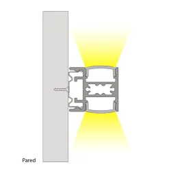 Grapa metálica para sujeción del perfil tira LED doble ref. BPERFALP196