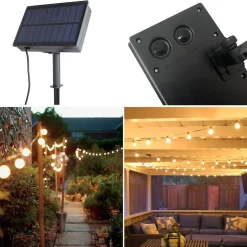 Guirnalda LED con panel solar de 8 metros con 10 bombillas integradas
