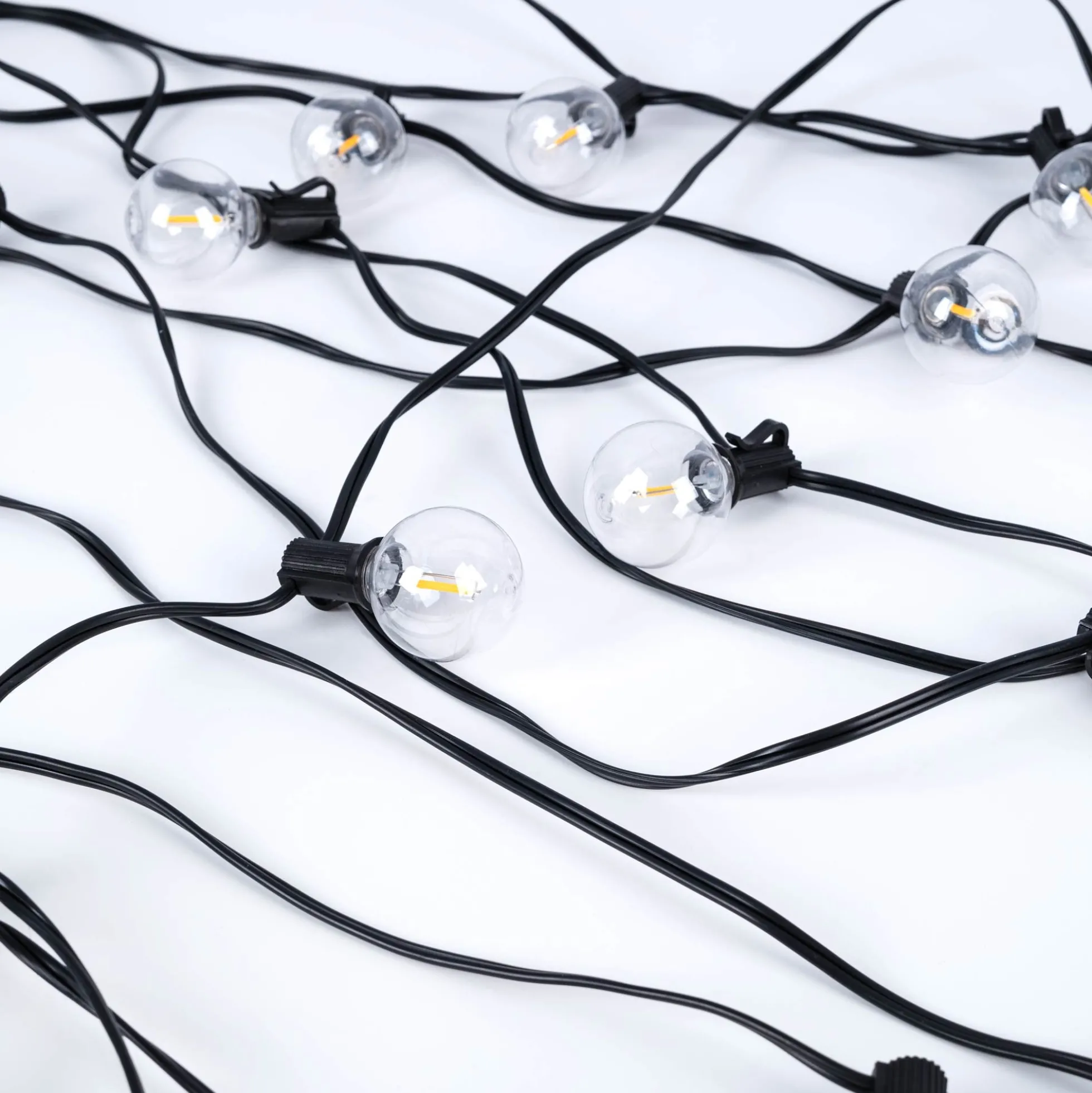 Guirnalda solar exterior - 25 Bombillas LED filamento E10 - IP44 - 9,2 metros