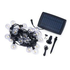 Guirnalda solar exterior - 25 Bombillas LED filamento E10 - IP44 - 9,2 metros