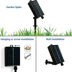 Guirnalda solar exterior - 15 Bombillas LED filamento E27 - IP44 - 10 metros