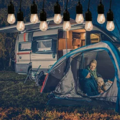 Guirnalda solar exterior - 15 Bombillas LED filamento E27 - IP44 - 10 metros