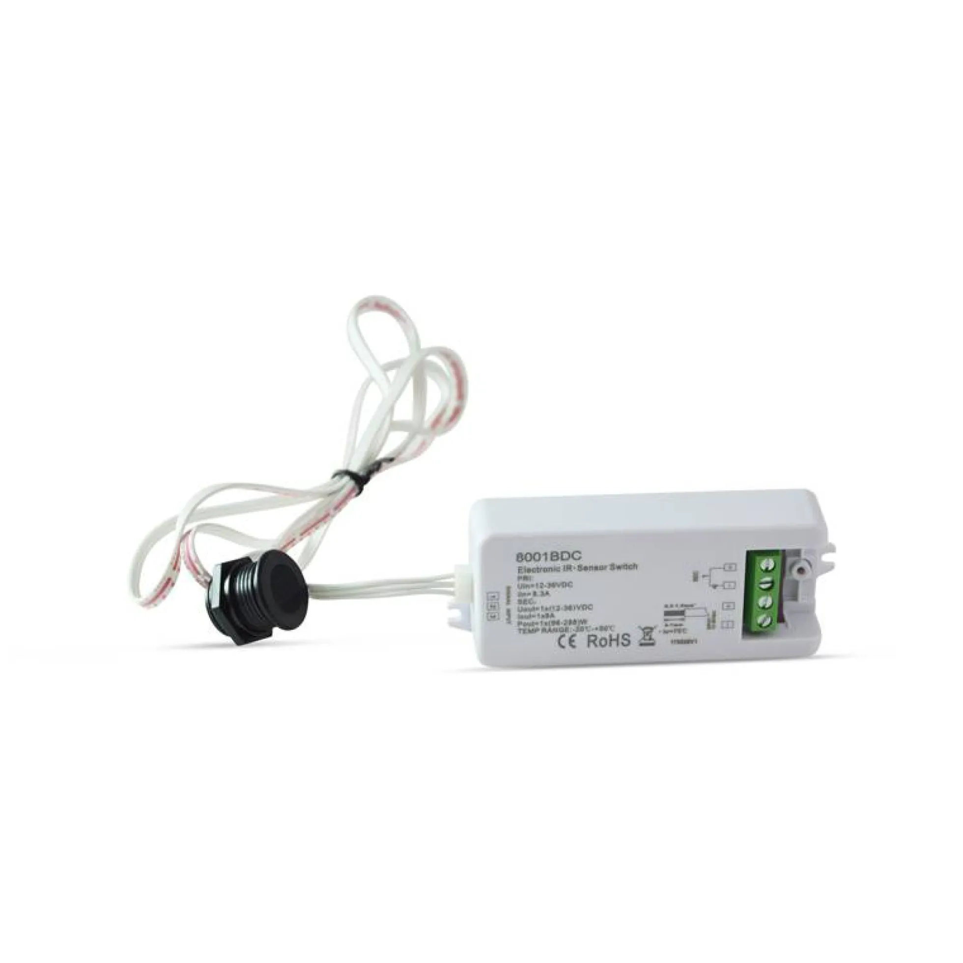 Interruptor con sensor de proximidad IR 12-36V para puertas de armario