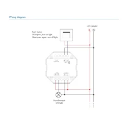 Interruptor Relay - WiFi+RF - 100-240V AC - 10A-8A-6A - TUYA - Skydance