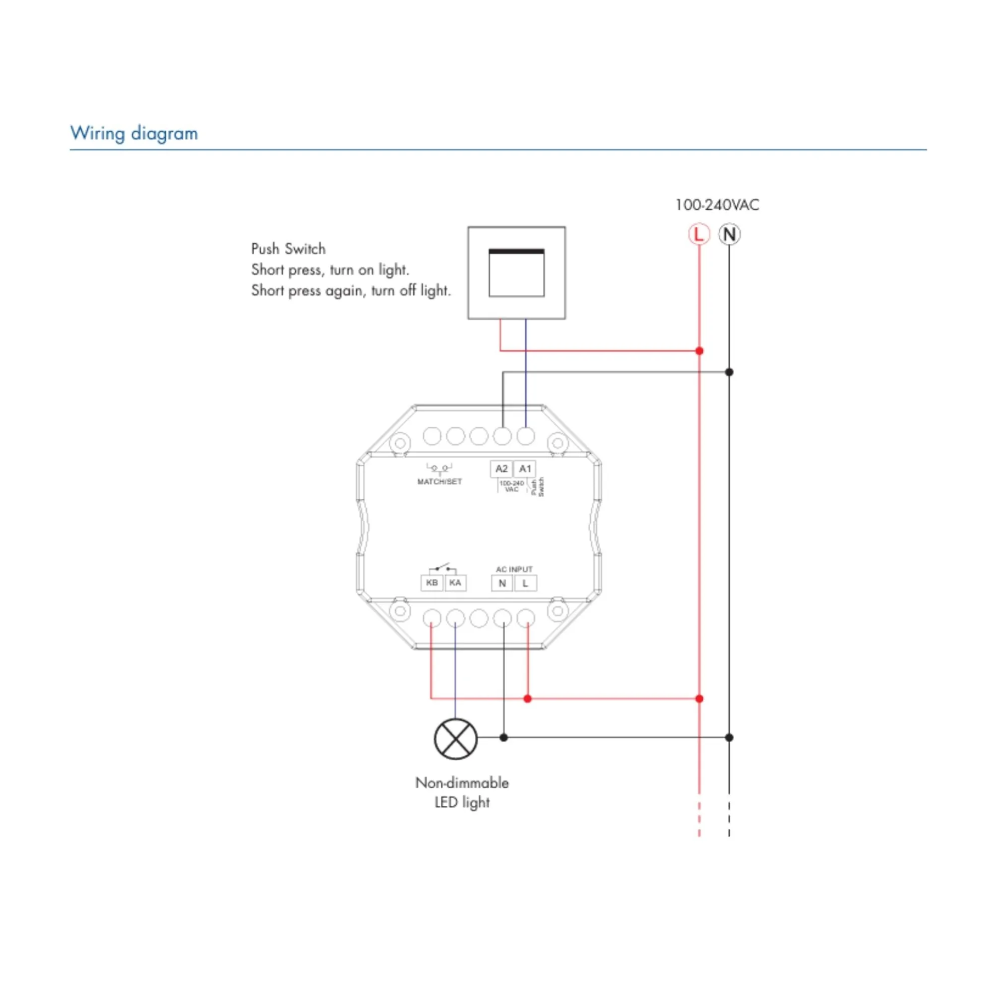 Interruptor Relay - WiFi+RF - 100-240V AC - 10A-8A-6A - TUYA - Skydance