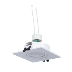KIT Aro downlight cuadrado 93x93mm + Bombilla GU10 6W + Casquillo