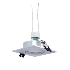 KIT Aro downlight cuadrado 93x93mm + Bombilla GU10 6W + Casquillo