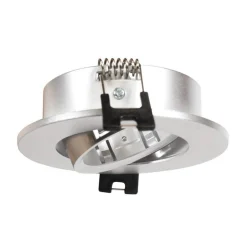 KIT Aro empotrable basculante Ø90mm + Bombilla GU10 6W + Portalámparas