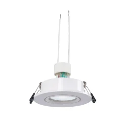 KIT Aro empotrable basculante Ø90mm + Bombilla GU10 6W + Portalámparas