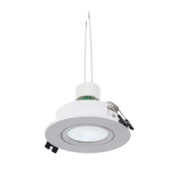 KIT Aro empotrable basculante Ø90mm + Bombilla GU10 6W + Portalámparas