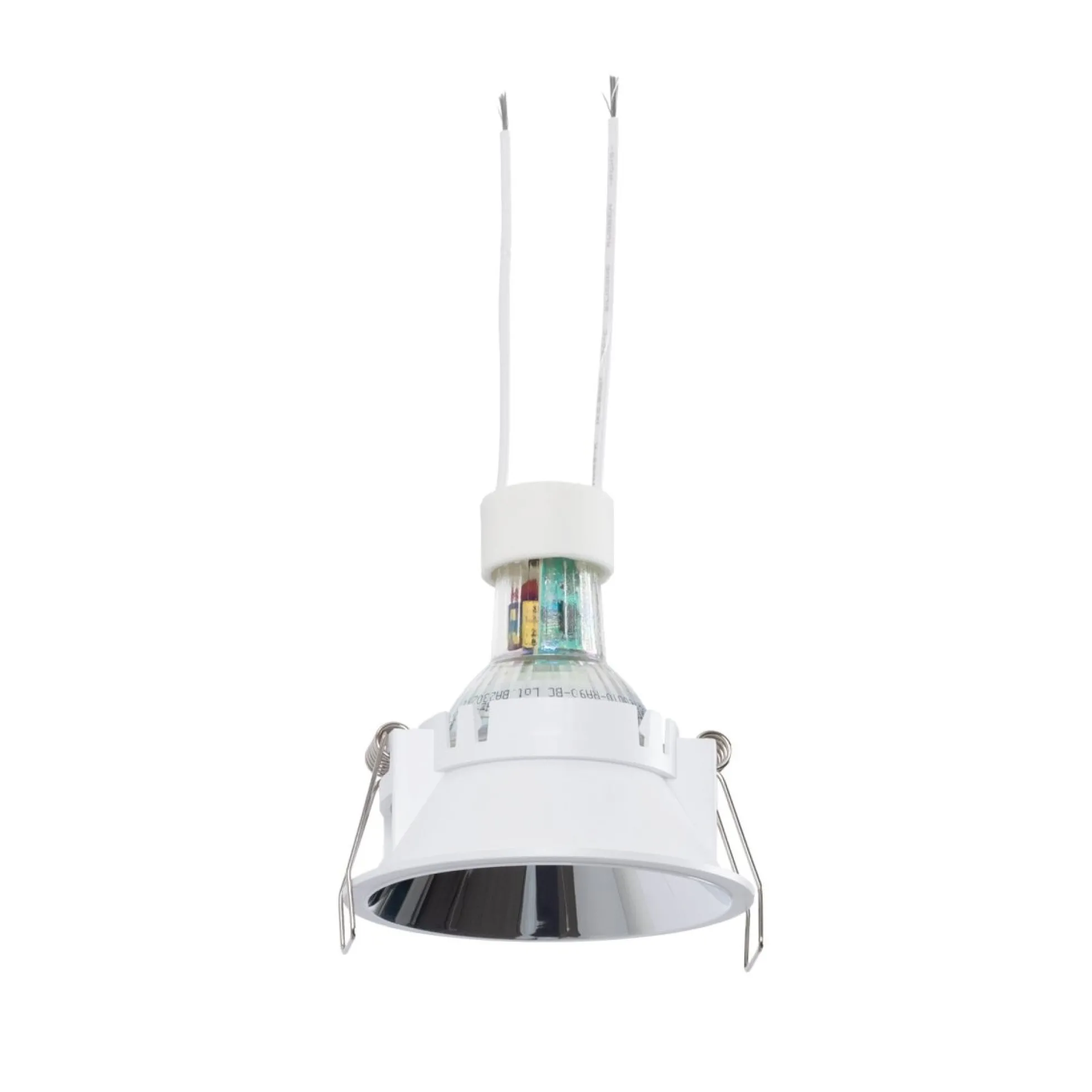 KIT Aro empotrable fijo Ø82mm + Bombilla GU10 6W + Portalámparas