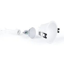 KIT Aro empotrable fijo Ø82mm + Bombilla GU10 6W + Portalámparas