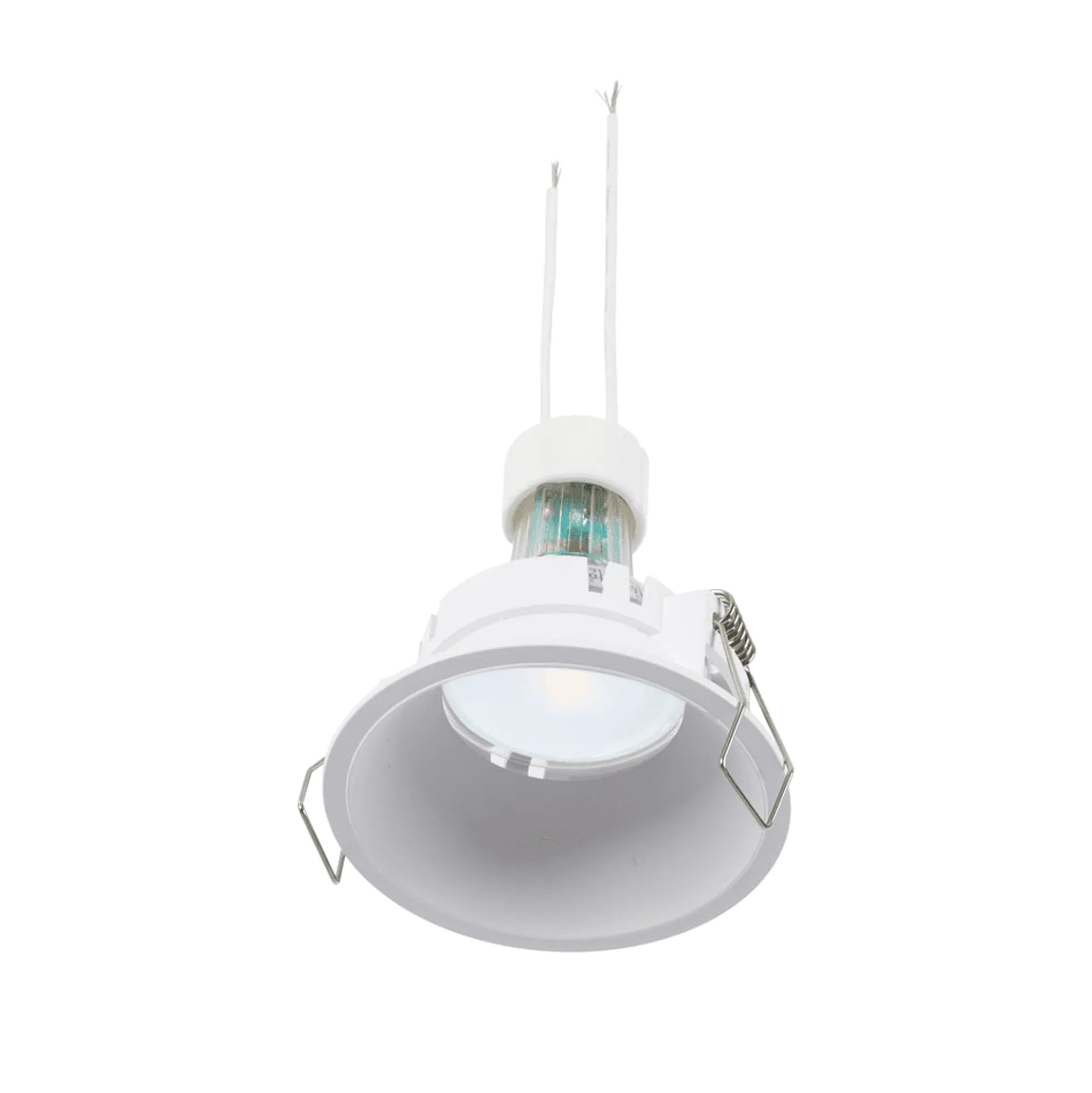 KIT Aro empotrable fijo Ø82mm + Bombilla GU10 6W + Portalámparas