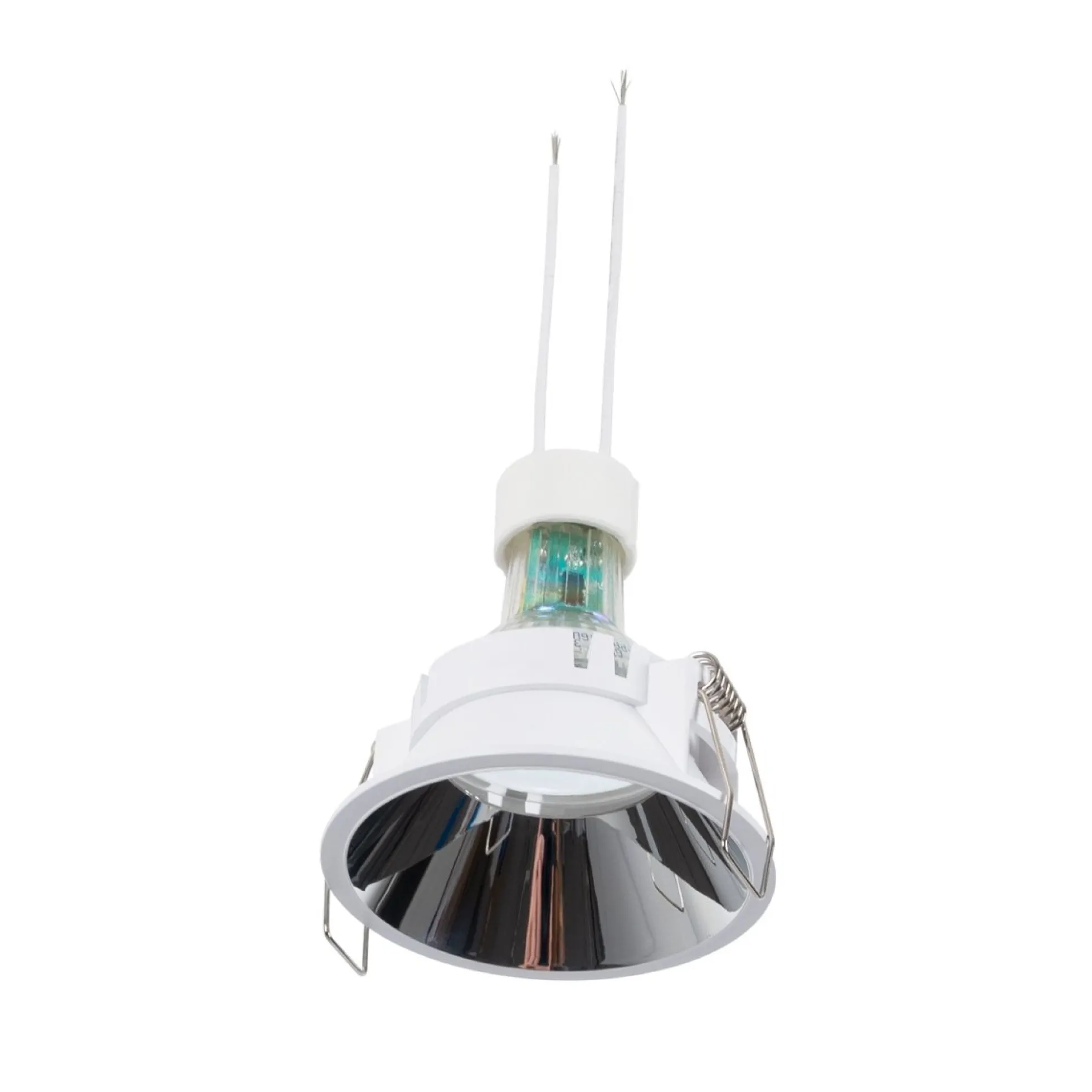 KIT Aro empotrable fijo Ø82mm + Bombilla GU10 6W + Portalámparas