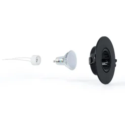 KIT Aro empotrable Ø110mm + Bombilla GU10 6W + Portalámparas