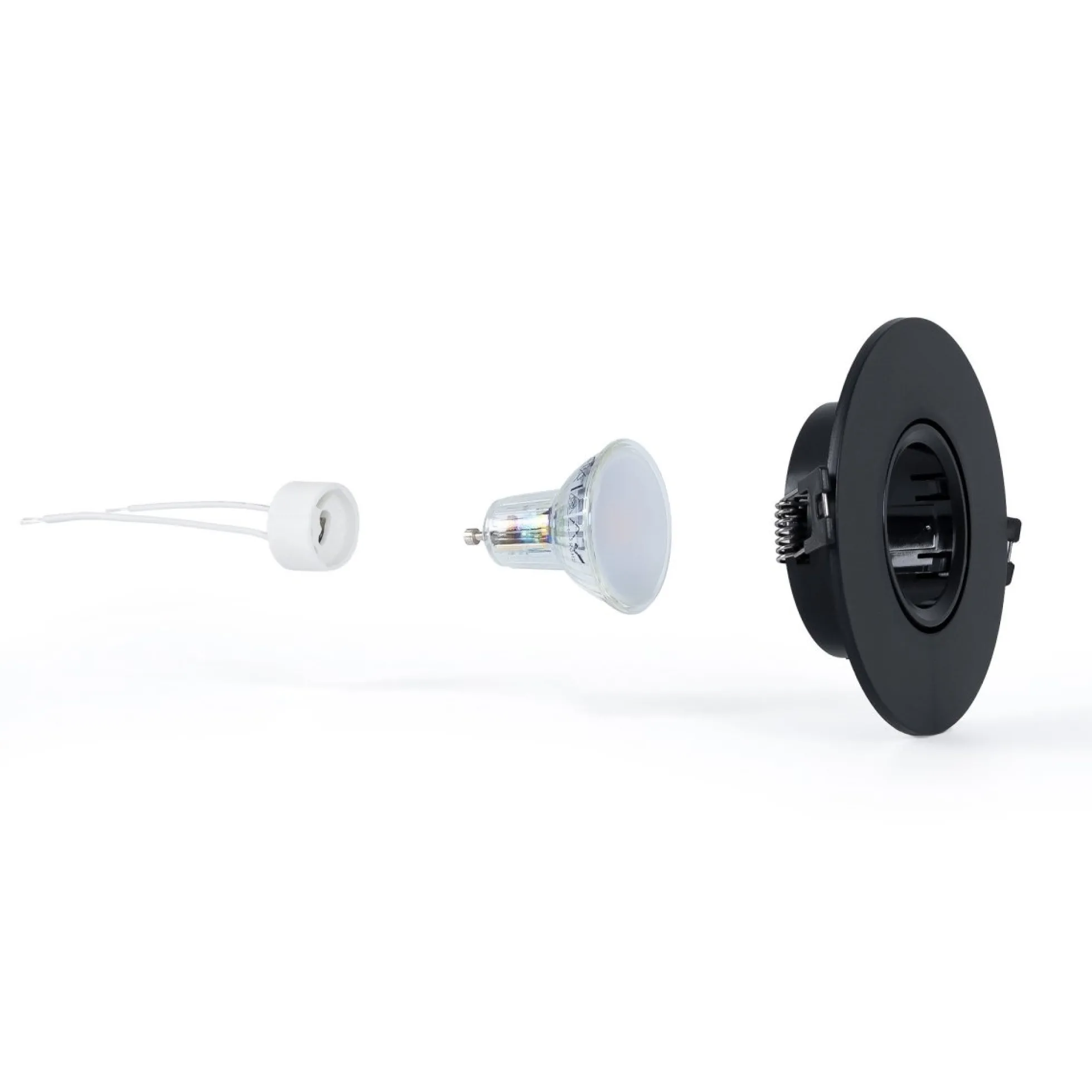 KIT Aro empotrable Ø110mm + Bombilla GU10 6W + Portalámparas