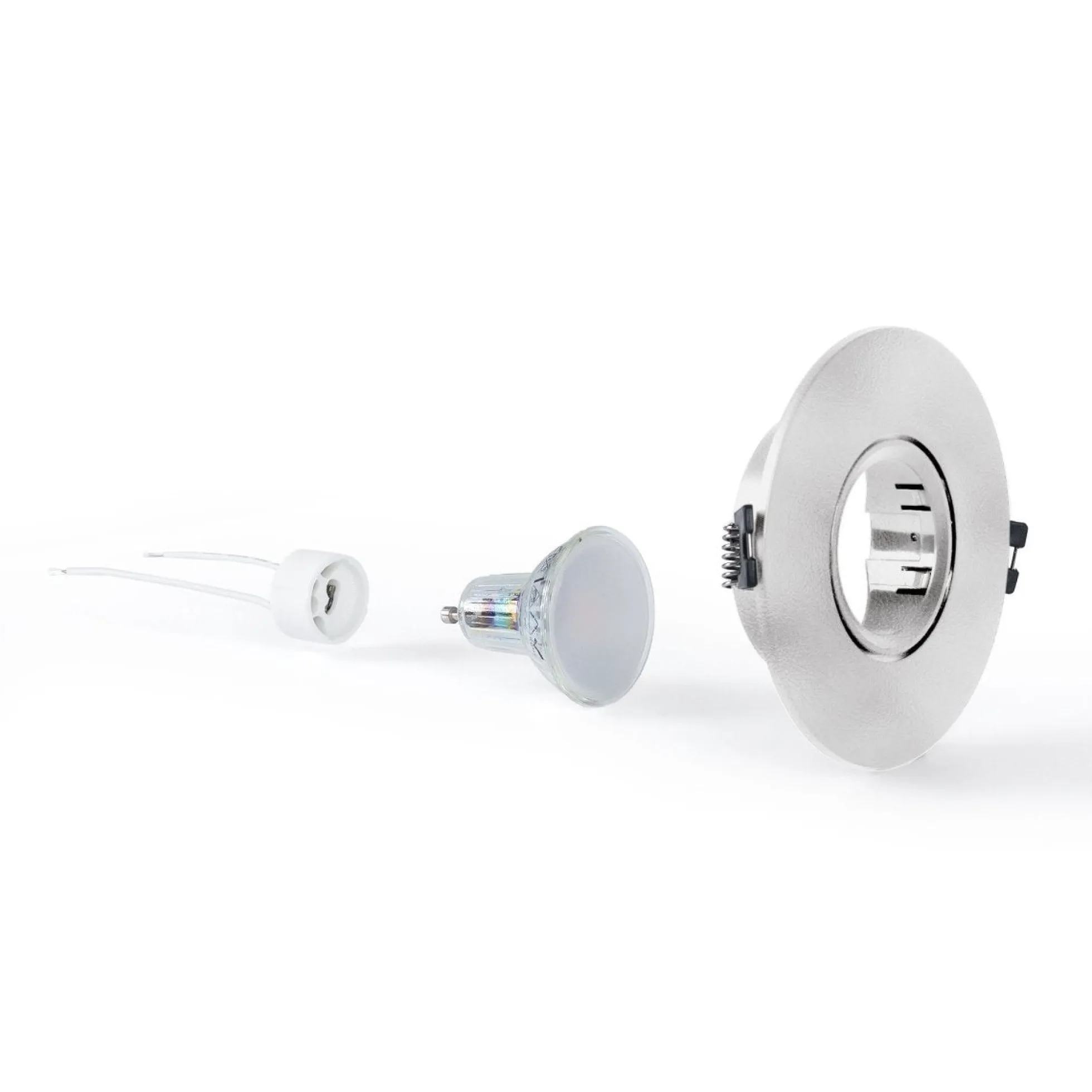 KIT Aro empotrable Ø110mm + Bombilla GU10 6W + Portalámparas
