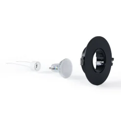 KIT Aro empotrable Ø110mm + Bombilla GU10 6W + Portalámparas