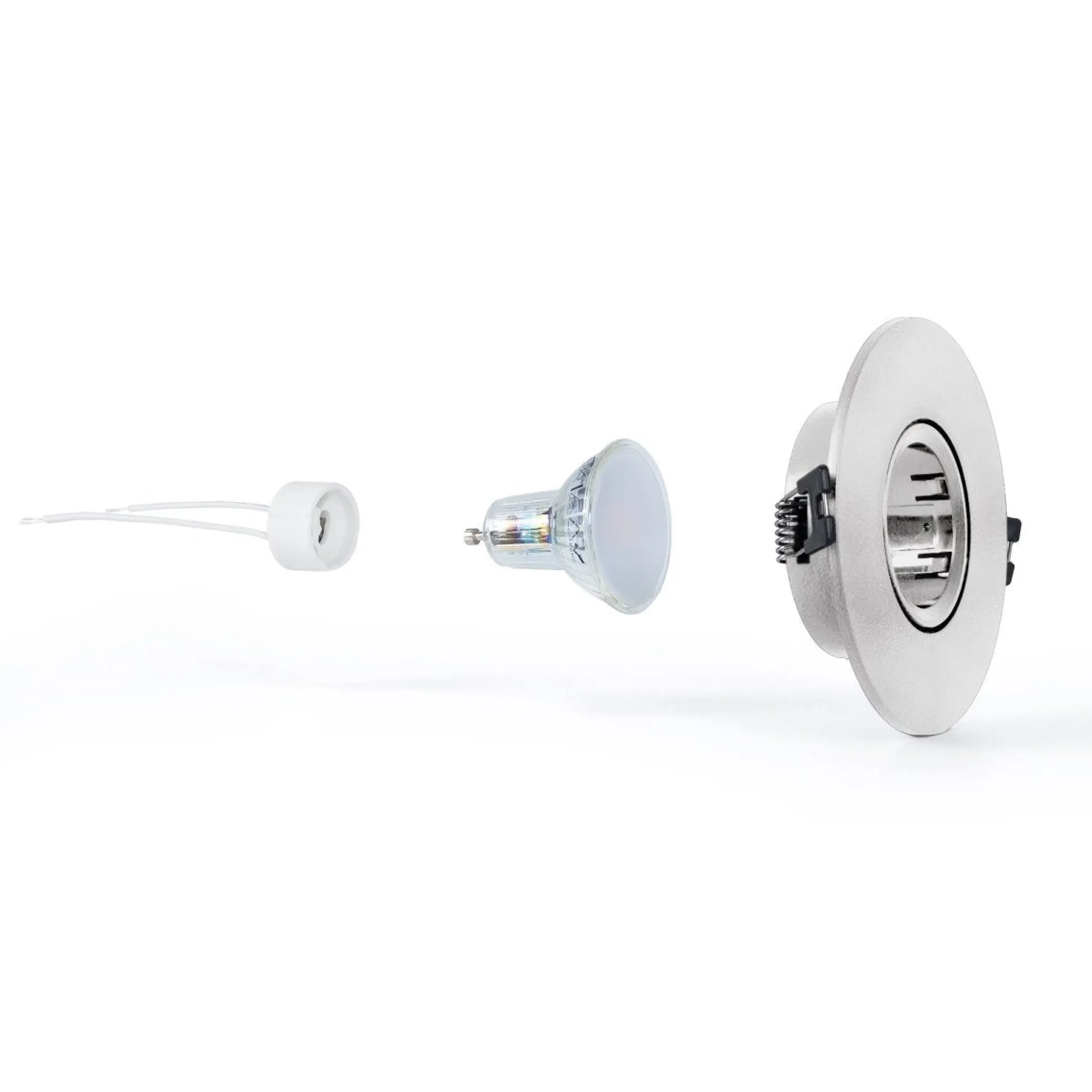 KIT Aro empotrable Ø110mm + Bombilla GU10 6W + Portalámparas