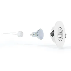 KIT Aro empotrable Ø110mm + Bombilla GU10 6W + Portalámparas
