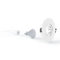 KIT Aro empotrable Ø110mm + Bombilla GU10 6W + Portalámparas
