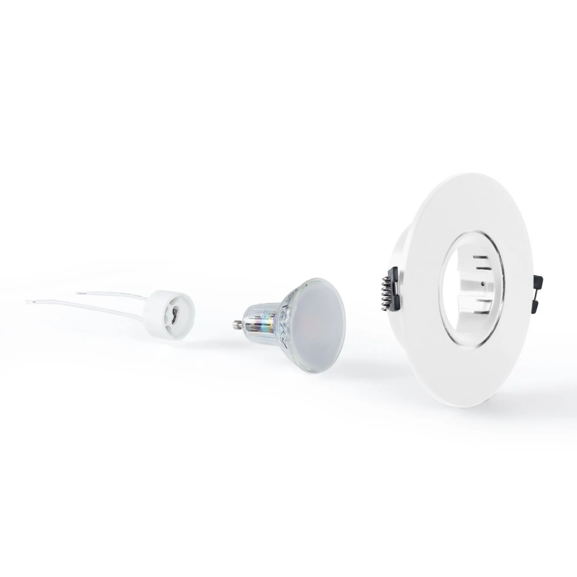 KIT Aro empotrable Ø110mm + Bombilla GU10 6W + Portalámparas