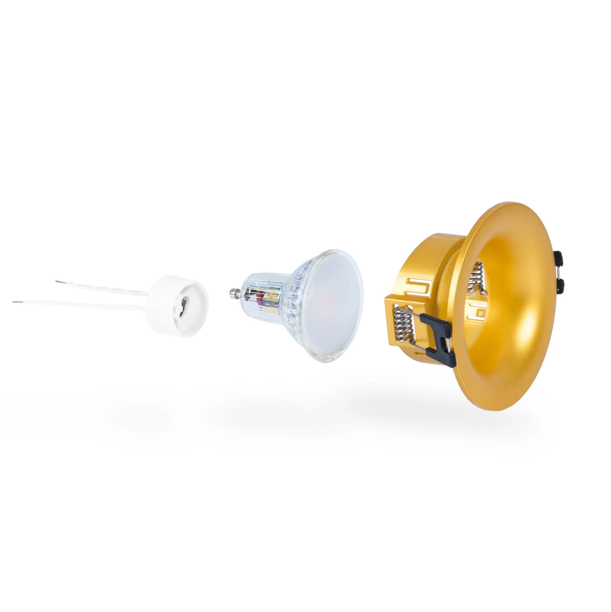 KIT Aro empotrable Ø86mm + Bombilla GU10 6W + Portalámparas