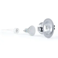 KIT Aro empotrable Ø86mm + Bombilla GU10 6W + Portalámparas