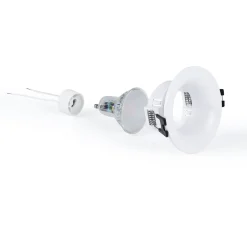KIT Aro empotrable Ø86mm + Bombilla GU10 6W + Portalámparas