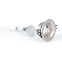 KIT Aro empotrable Ø86mm + Bombilla GU10 6W + Portalámparas